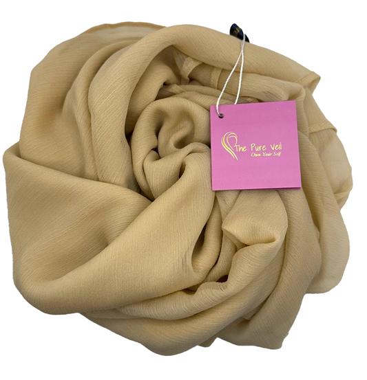 Beige Crinkle Chiffon