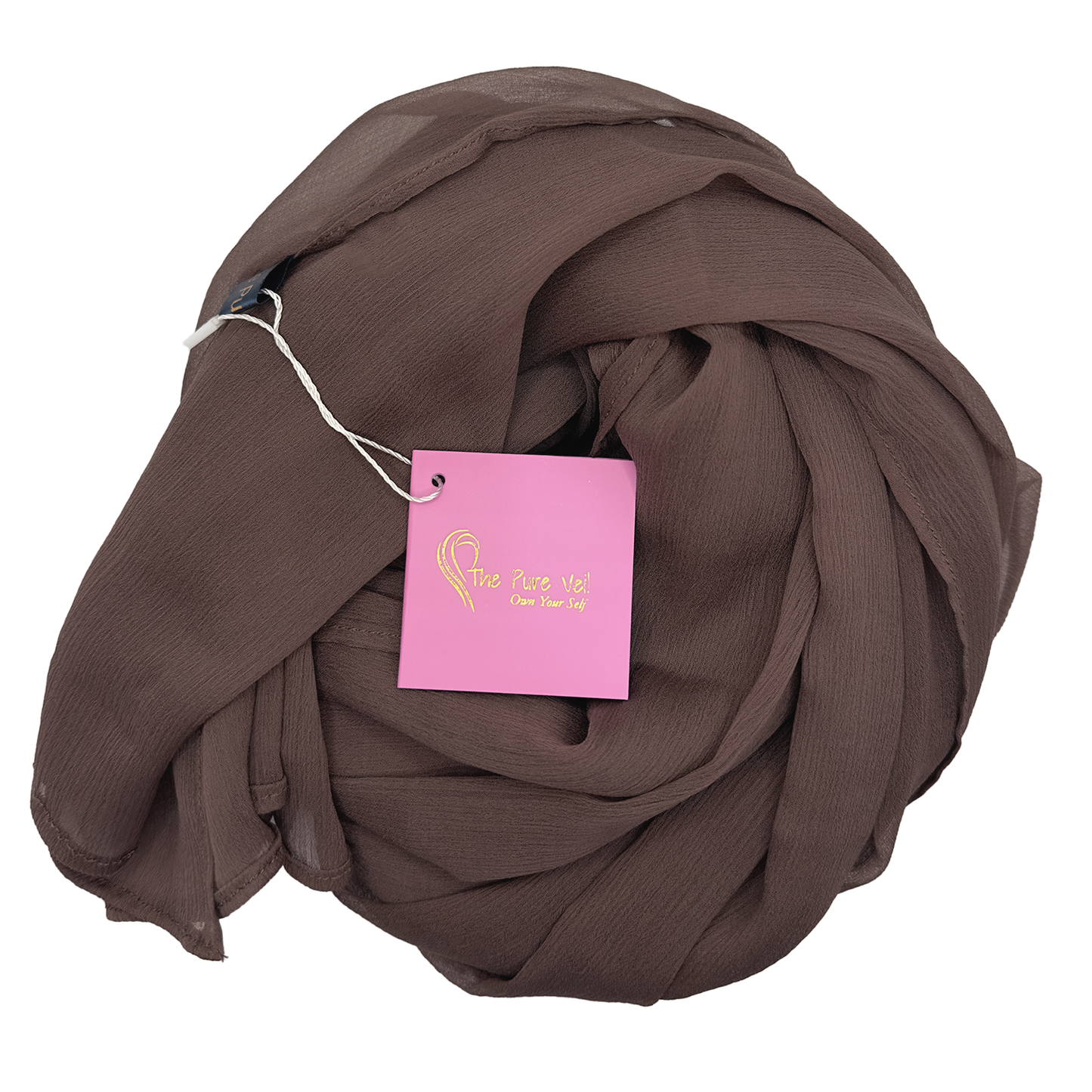 Dark Taupe Crinkle Chiffon