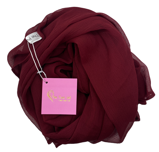 Maroon Crinkle Chiffon